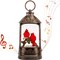 Christmas Snow Globe Lantern, Glitter Lighted Cardinal Snow Globe with Music,Musical Christmas Decorations USB and Battery Operated, Christmas Decor